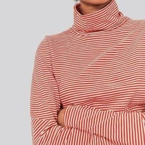 NWT Faherty Red Striped Turtleneck